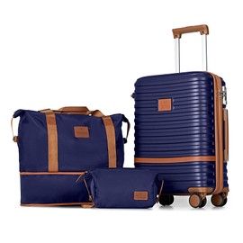 Joyway Carry On Luggage 20 Inch Expandable Suitcase with Spinner Wheel, 3 Piece Hard Shell Luggage Set with TSA Lock(Navy)