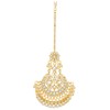 Aheli Indian Wedding Kundan Pearl Maang Tikka con pendiente Set