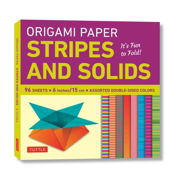 Origami Paper - Stripes and Solids 6" - 96 Sheets: