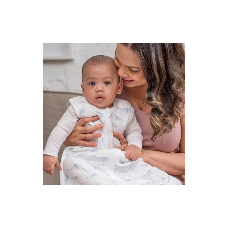 aden + anais ベビー寝袋 ベビー寝袋 オーガニックコットン100% モスリン ウェアラブルおくるみブランケット 女の子 男の子