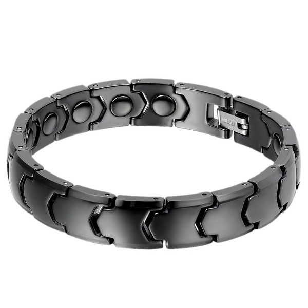 Cupimatch Men's Health Bracelet 15 mm Magnetic Therapy Stainless Steel