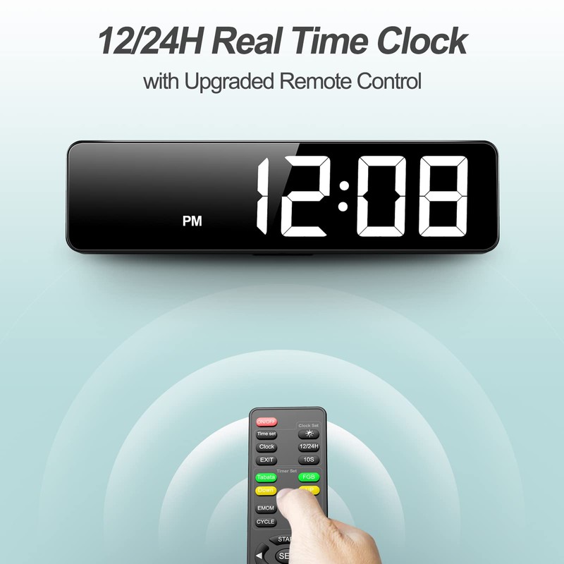 Gym Timer 15" Large LED Display Wall Clock | Interval
