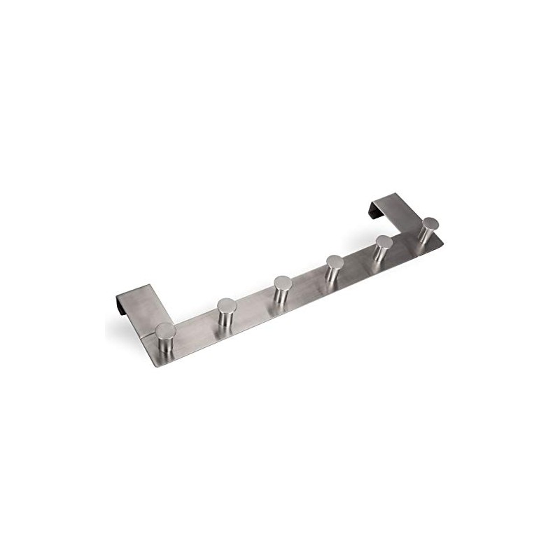 LINEA Over-The-Door Hook Rail with 6 Hooks Real Stainless Steel