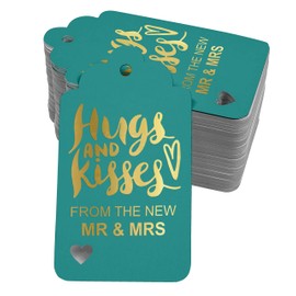 Inkdotpot Pack Of 50 Hugs And Kisses From The New Wedding Favor Paper Tags Craft Real Gold Foil Hang Tags