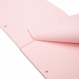 RHINO A4 Refill Pad, Writing Pad, 100 Page / 8mm Lined with Margin, 1 Pack, Pink Lined Writing Paper for Dyslexia & SEN, Office & School Stationery Supplies
