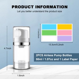 Cosywell Airless Pump Dispenser Bottles 3 Pack 1.7oz/50ml Empty Moisturizer Pump Dispenser Airless Cosmetic Pump Container Travel Pump Bottles for Toiletries Shampoo Lotion
