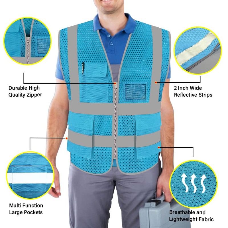 FEimaX FEimaX High Visibility Safety Vest Mesh Reflective Work Vests