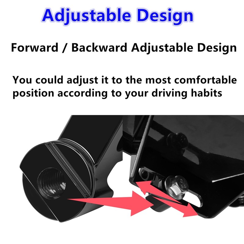 BAKAFOH D-shaped Driver Footboards Front Rider Foot Rest Floorboards for