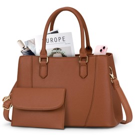 NUBILY Handbags Women PU Leather Top-Handle Purse Small Women's Hand bag Crossbody Bag Waterproof Anti-Theft Ladies Handbags, Brown