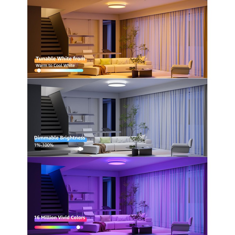 Lepro T1 AI Smart Ceiling Light 24W, Music Sync, Voice