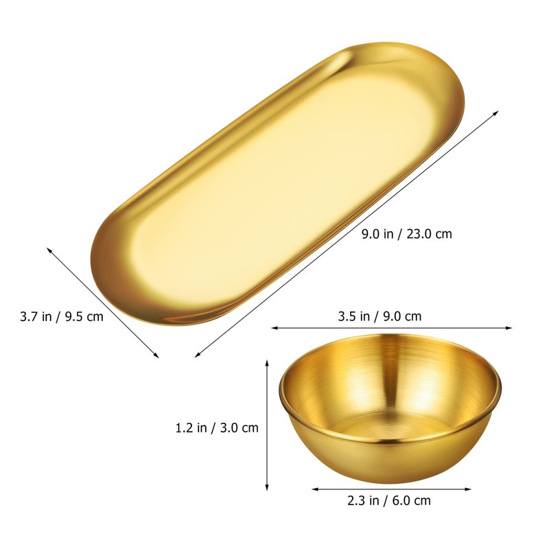 Golden Stainless Steel Sauce Dip Bowls Set of 6 with