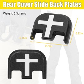 NIRIAHO 2Pcs Rear Cover Slide Back Plates for Glock Gen 5, Aluminum Engraved Back Rear Cover Plates Fit for Glock 17 19 21 22 23 24 26 27 29 30 31 32 33 34 35 36 37 38 39 40 41 (Cross)