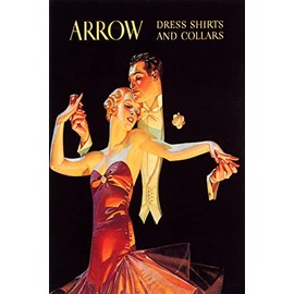 WONDERFULITEMS Canvas Arrow Dress Shirts and Collars Men's Fashion Elegant Couple Dancing Ballroom Dance Romance 12" X 16" Image Size Vintage Poster Repro Canvas Rolled UP