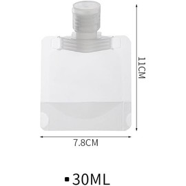 10Pcs 30ml Transparent Portable Fluid Packing Bags, New Travel Size Refillable Empty Squeeze Pouch, Premium Travel Pouches for Toiletry, Lotion Shampoo Shower Gel Squeezable Bags, Bags and Cases