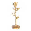 Creative Co-Op Hand-Forged Cast Iron Candelabra with Flowers and Bird,