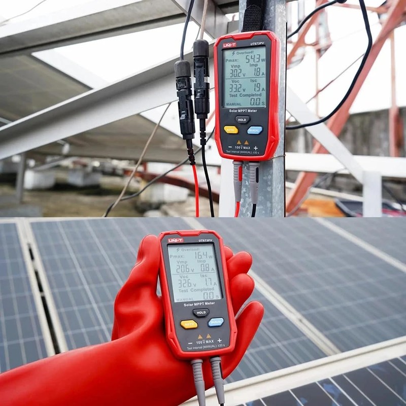 UT673PV - Probador de panel solar, multímetro fotovoltaico, 800 W,