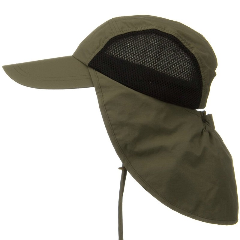 Juniper UV 50+ Talson Side Mesh Flap Cap - Olive