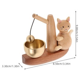 Wall-Mounted Doorbell,Shopkeepers Bell,Hanging Bell,Mini Lightweight Doorbell,Healing Wind Chime,for Door Opening Wooden Cat Hanging Bell Suction Doorbell Wind Chime for Doors Window Refrigerator