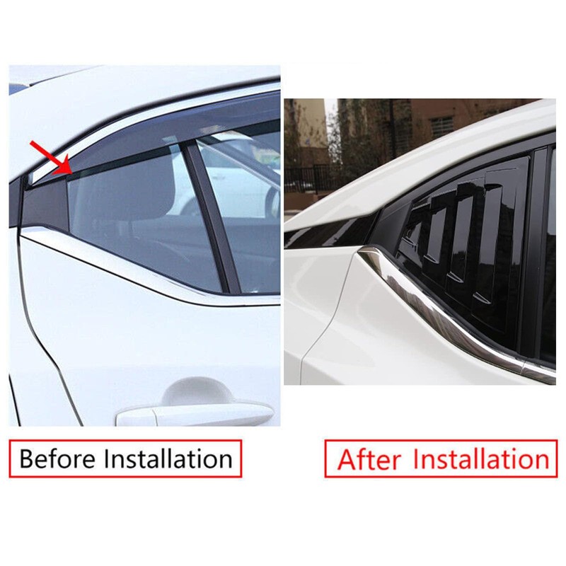 venveal Rear Side Window Louvers Compatible with NIS-san Sentra 2020-2025