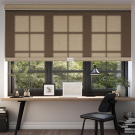 Boolegon Light Filtering Roller Shades for Windows,Cordless,Linen Fabric,Roller Blinds,Thermal Insulated Fabric UV Protection,for Home,Office,Bedroom,Door,Light Filtering-Beige,39" W x 48" H