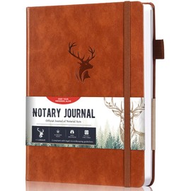 molekaus Notary Journal Log Book Notary Log Book Notary Public Journal for Notarial Acts with 236 Notarial Record Entries 120gsm Numbered Pages 7"X10" (Brown)