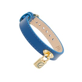 All We Are Sloth Padlock Leather Bracelet for Women (Gold/Navy)