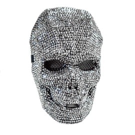 Magnificent Horn Ram Skull Masquerade Mask in White Natural Tone M39598W Head Band Mask (Silver, One size fit all)