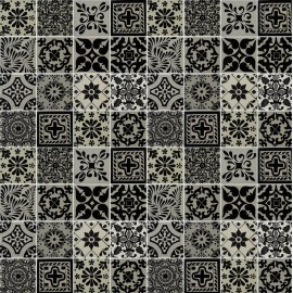 Handmade 40 pcs CERAMIC TILE 6X6 Black and white handmade Mexican talavera mosaic tiles