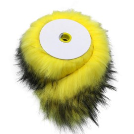 Furryvalley Faux Fur Border Faux Fur of the Fox Marten Dog Handmade Material Lint Jewellery for Slippers Collar Cuddly Toy Decoration 2 Yards (Golden Yellow)