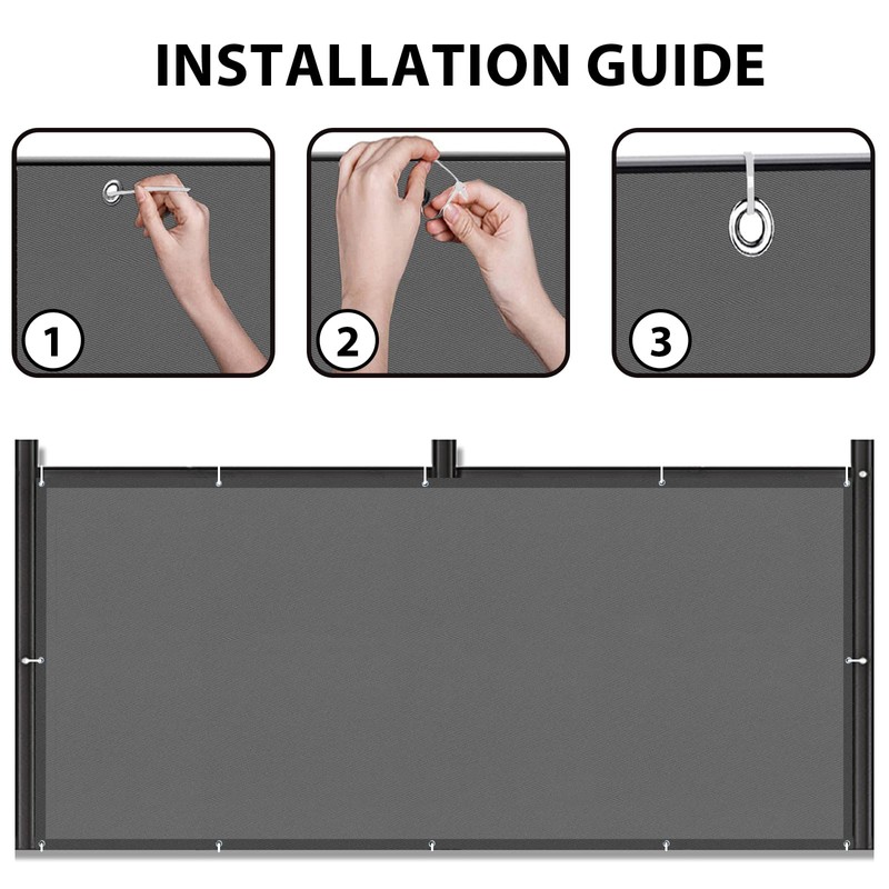 Sunnylaxx Balcony Privacy Screen, Balcony Cover, 90 x 300 cm,