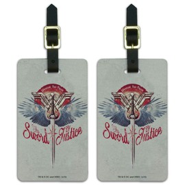 Wonder Woman Movie Sword of Justice Luggage ID Tags Carry-On Cards - Set of 2