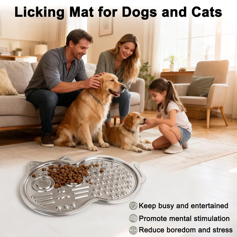 Vivifying Stainless Steel Lick Mat for Dogs & Cats, Slow