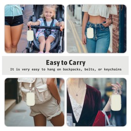 Mcapirivo Hand Sanitizer Spray Case, Hand Sanitizer Holder Zippered Pouch, Cute Fashion Accessory with Snap Hook for Glow Mist and Power Mist 1FL OZ, White