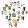 Cartoon Initial A-Z 26 Letters Brooch Pins Colorful Cute Animal
