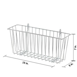 TRINITY EcoStorage 15-Inch Metal Hanging Basket to Use With Shelf Units and Storage Racks for Garage, Kitchen, and Closet Organization, NSF Certified, 10 Pound Capacity, Chrome, 2-Pack