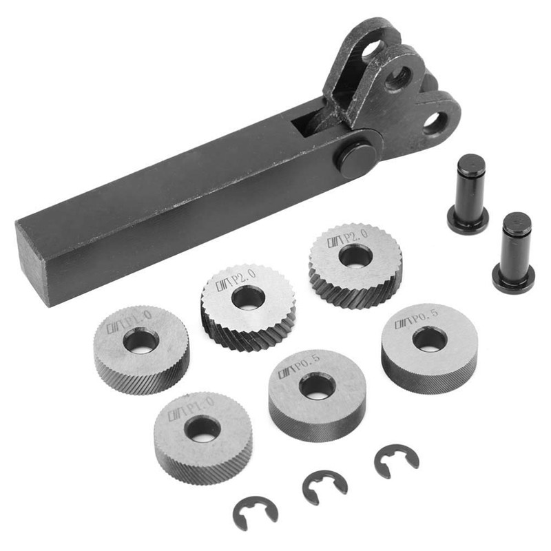 Steel Knurling Tool 7 Pieces Diagonal Double Wheel Helical Spline