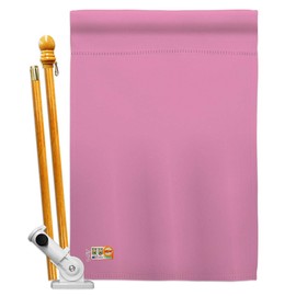 Americana Home & Garden HS140917-BO Pink Special Occasion Merchant Decorative Vertical, House Flag Set 28"x 40" w/Flagpole, Multi-Color