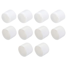 QUARKZMAN 10pcs Rubber End Caps 50mm ID Vinyl Round Tube Bolt Cap Cover Thread Protector White