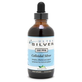 Ultra Silver® Colloidal Silver | 500 PPM, 4 Oz (118mL) | Mineral Liquid Supplement | True Colloidal Silver - with Dropper