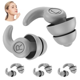 Tapones de silicona impermeables, 4 pares de tapones antirruido, tapones reutilizables para dormir