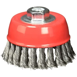 SANTUL, Carda de Copa para Esmeriladora, Fabricada en Acero al Carbono, Alambre Trenzado Fino, Modelo 8589