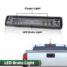 GRAND ORANGE LED 3rd Brake Light Compatible with 2015 2016 2017 2018 Chevy Colorado/2015 2016 2017 2018 GMC Canyon Third Tail Brake Light Cargo Lamp Smoke Lens Chrome Housing