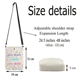 Skate Gifts for Ice Skating Lovers Skater Crossbody Bag Figure Skating Coach Gifts for Women Cross Body Bucket Bag with Strap (25226 Skater C)