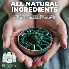 Spirulina Capsules 3000mg - 40 Servings Of Organic Spirulina Capsules - Rich in Protein, Antioxidants & Vitamins - 240 Organic Espirulina Powder - Supports Immune & Cardiovascular Health