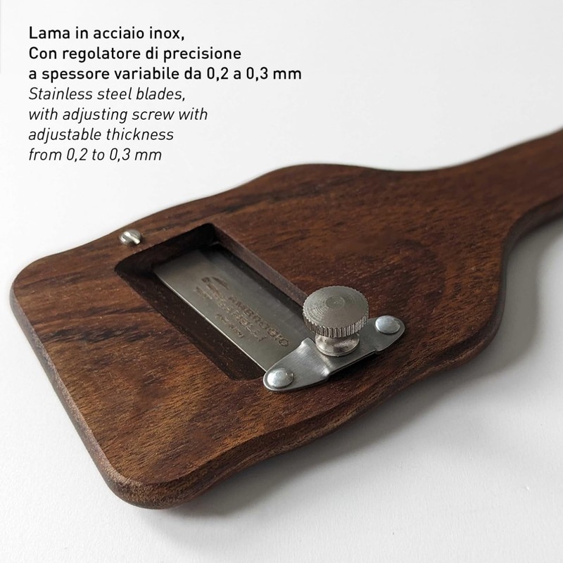 Sanelli Ambrogio 1730.000 Truffle Slicer, Ovangkol Wood with Smooth Blade,
