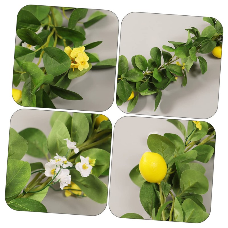 Abaodam Lemon Cane Eucalyptus Garland With Flowers Berry Wreath Wedding