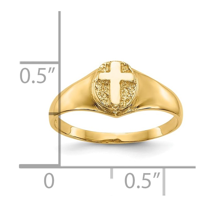 IceCarats 10K Solid Yellow Gold Cross Ring Size 6