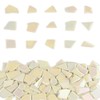 Youway Style Iridescent Cream Glass Mosaic Tiles for Crafs Bulk,200g