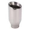 Single Outlet Exhaust Tip Silver Stainless Steel Beveled Mouth Straight