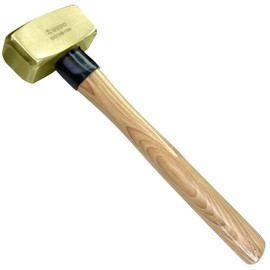WEDO Brass Sledge Hammer 1 lb, Club Hammer with Wooden Handle, Drilling Hammer, Crack Hammer, Die-Forge, Corrosion Resistant, DIN Standard, 12" Length